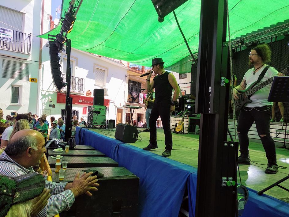 Image of band playing in the town square